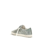 Silver Fabric Low Top Sneakers