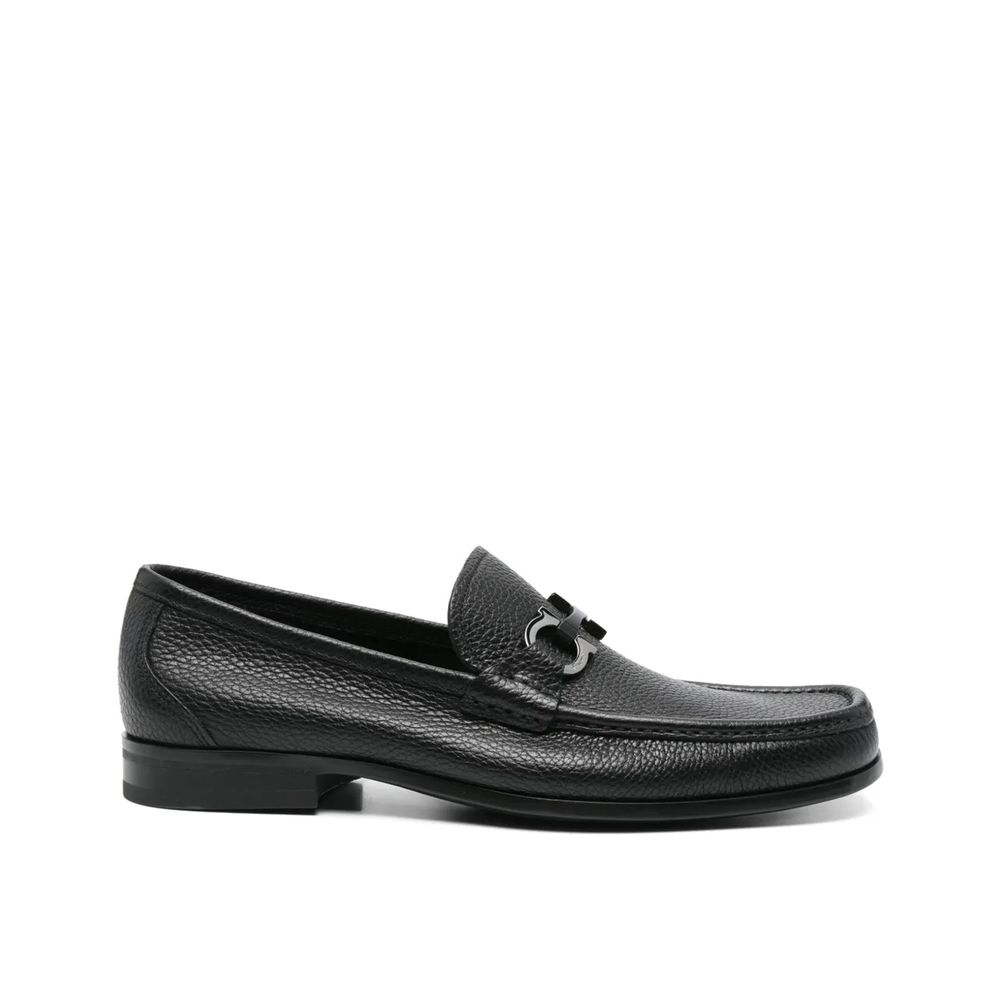 Black Calfskin Slip-On Loafers