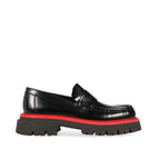 Black Leather Platform Loafers