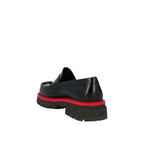 Black Leather Platform Loafers