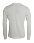 White Cotton Long Sleeve T-Shirt