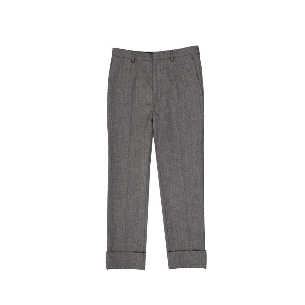 Gray Wool Casual Pants