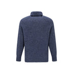 Blue Alpaca Leather Turtleneck