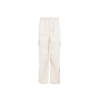 Beige Polyester Cargo Pants