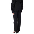 Black Cotton Casual Pants