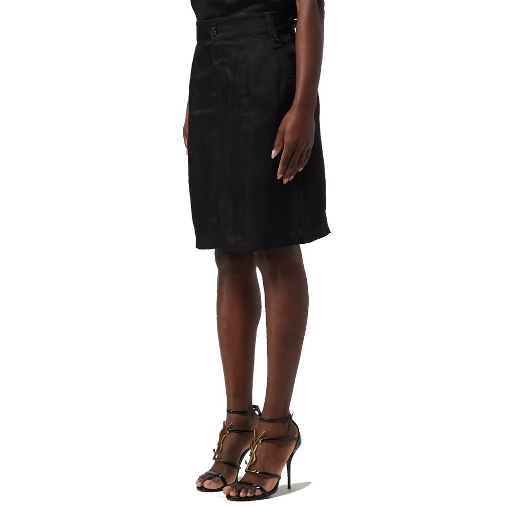 Black Copper Midi Skirt