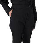 Black Cotton Casual Pants