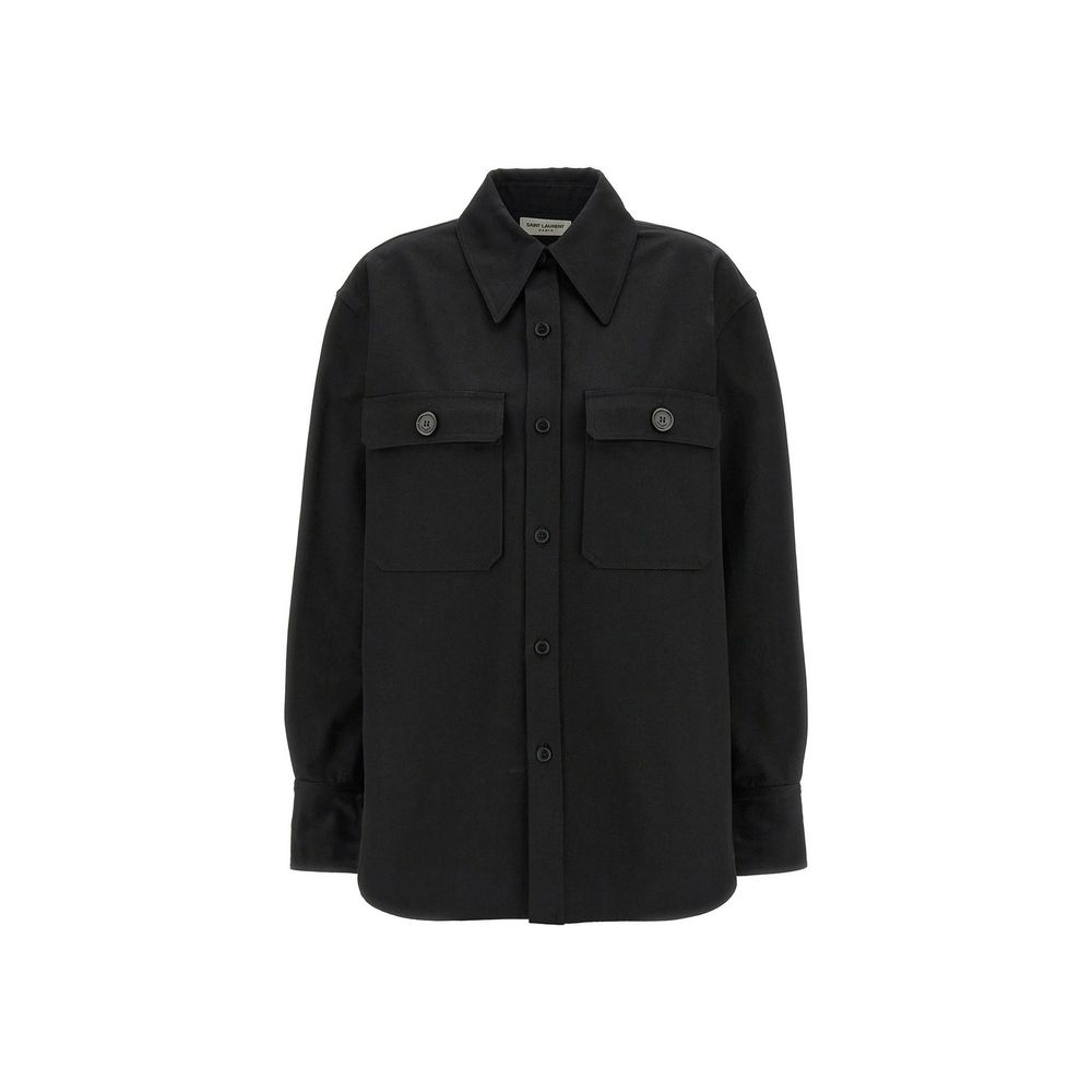 Black Cotton Dress Shirt