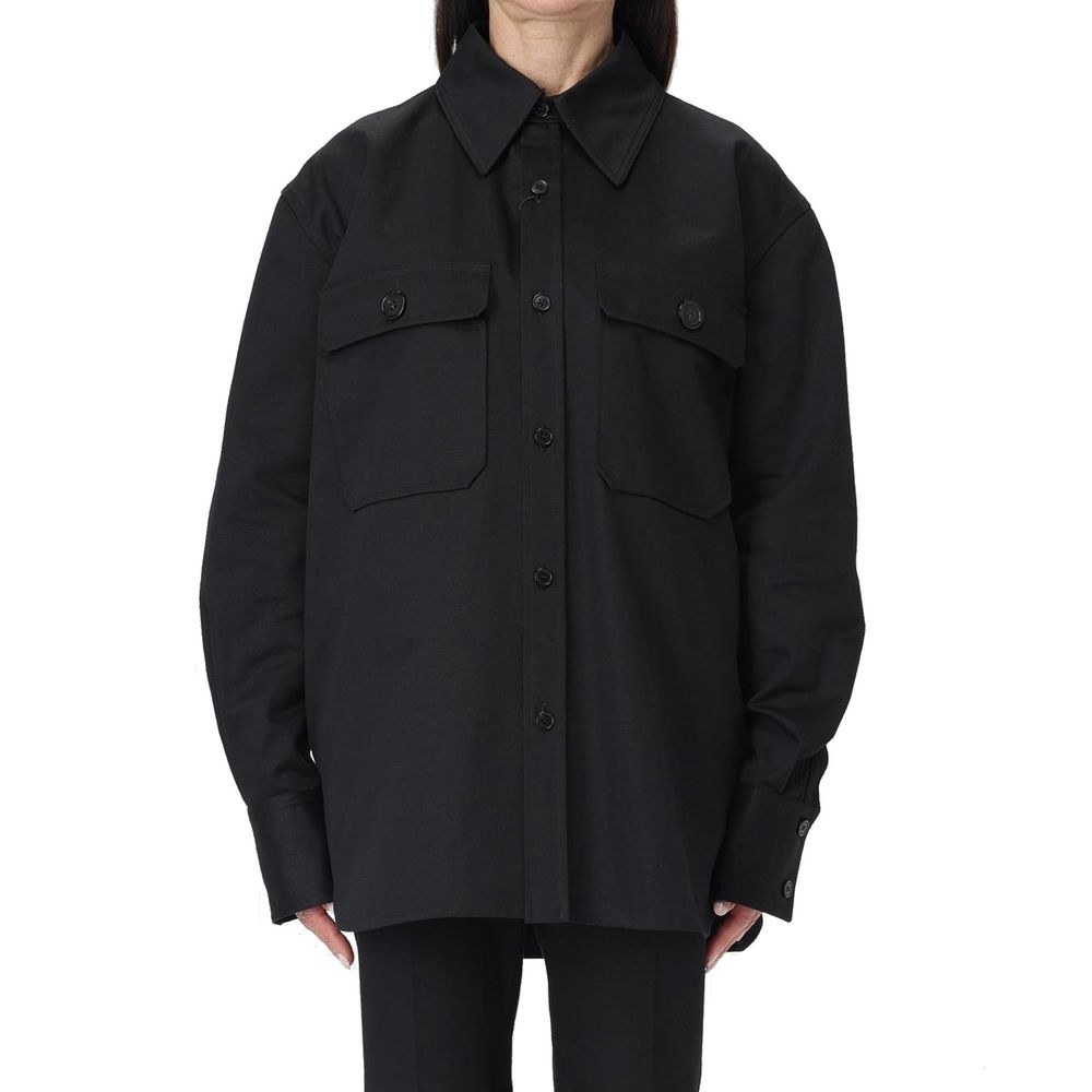 Black Cotton Dress Shirt