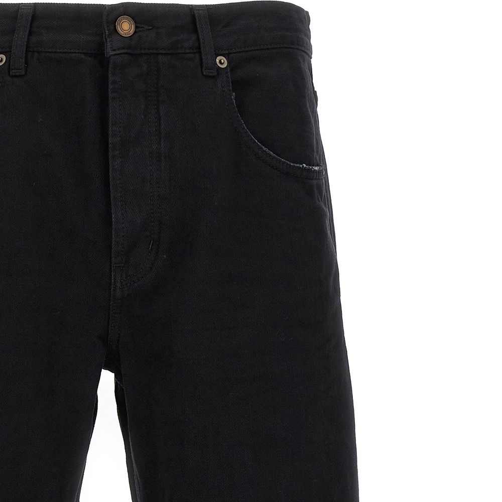 Black Cotton Relaxed Fit Jeans