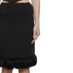Black Silk Midi Skirt