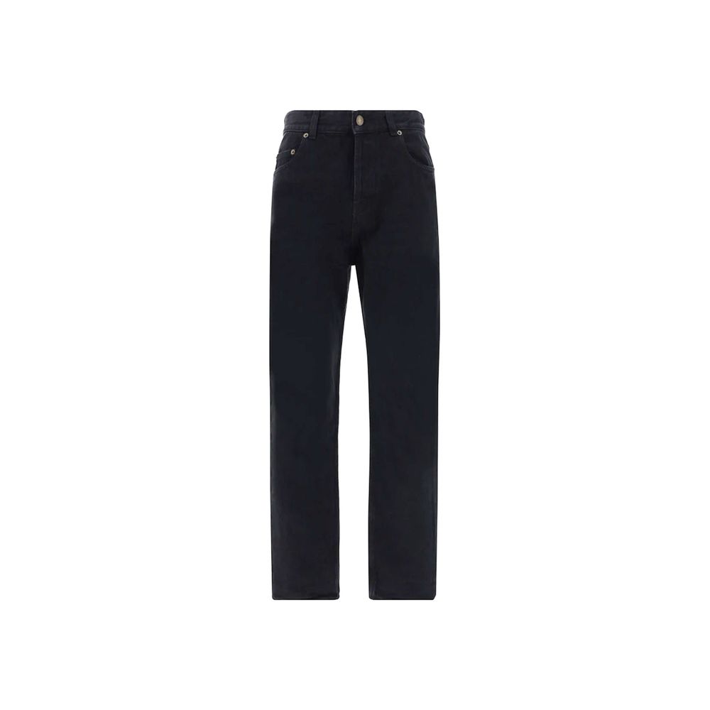 Black Cotton High-Waisted Jean
