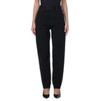 Black Cotton High-Waisted Jean