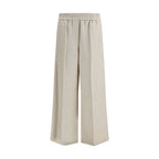 Beige Linen Casual Pants