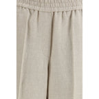 Beige Linen Casual Pants