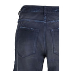 Blue Cotton Flared Jeans