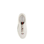 White Calf Leather Bos Taurus Low Top Sneakers