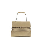 Beige Calf Leather Bos Taurus Handbag