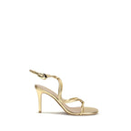 Gold Calf Leather Bos Taurus Stiletto Heel Sandals
