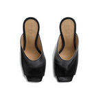 Black Lamb Leather Mules