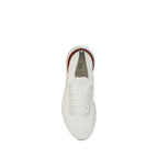 White Cotton Low Top Sneakers