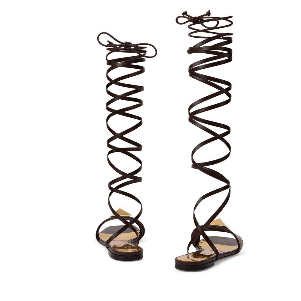 Brown Leather Strap-On Sandals