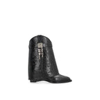 Black Calfskin Ankle Boots