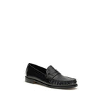 Black Calf Leather Bos Taurus Slip-On Loafers