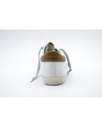 Brown Leather And Textile Low Top Sneakers