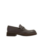 Brown Calfskin Slip-On Loafers