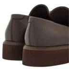 Brown Calfskin Slip-On Loafers