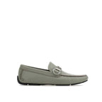 Gray Calfskin Slip-On Loafers