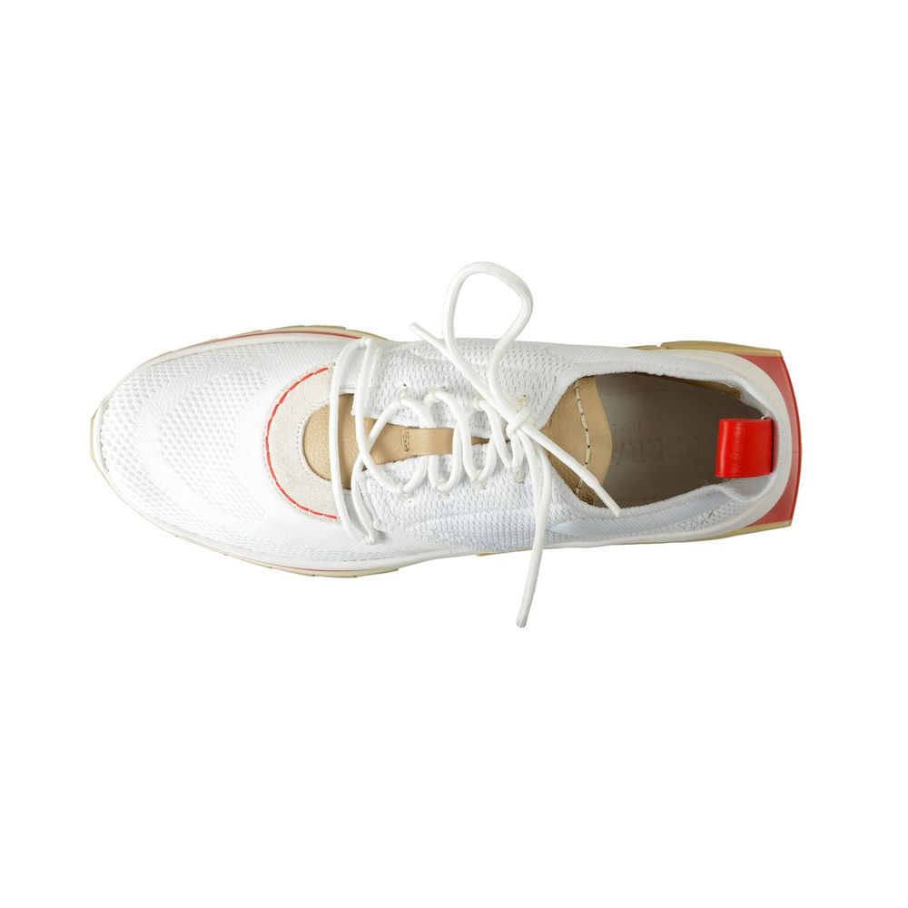 White Fabric Athletic Sneakers
