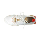 White Fabric Athletic Sneakers