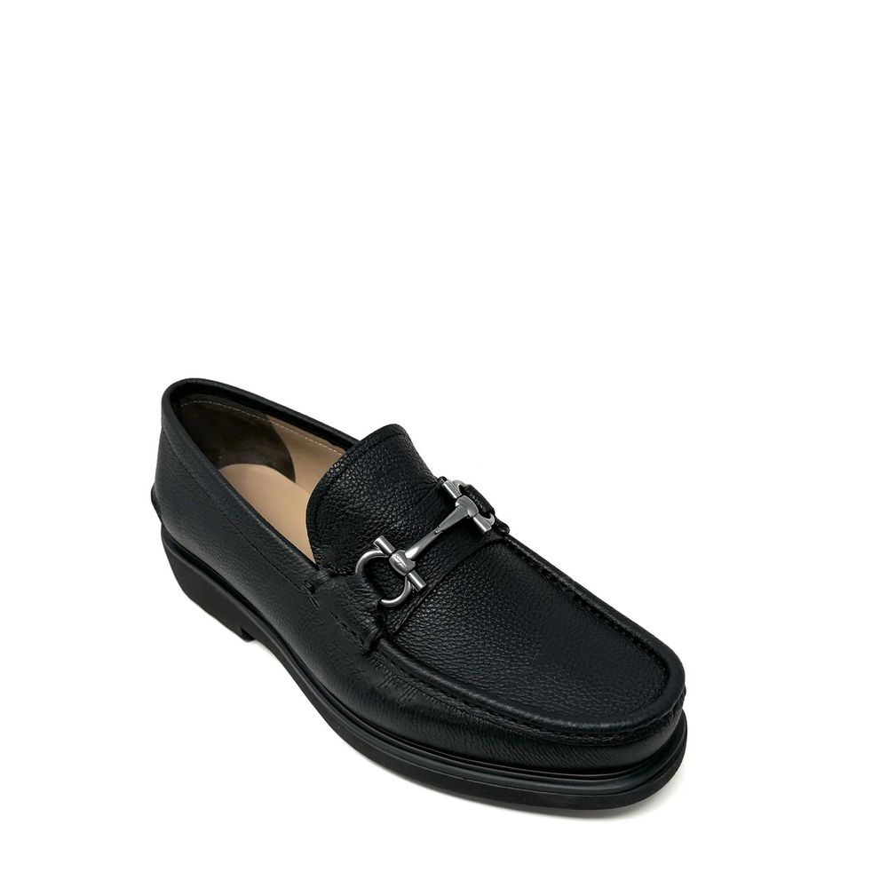 Black Calfskin Slip-On Loafers