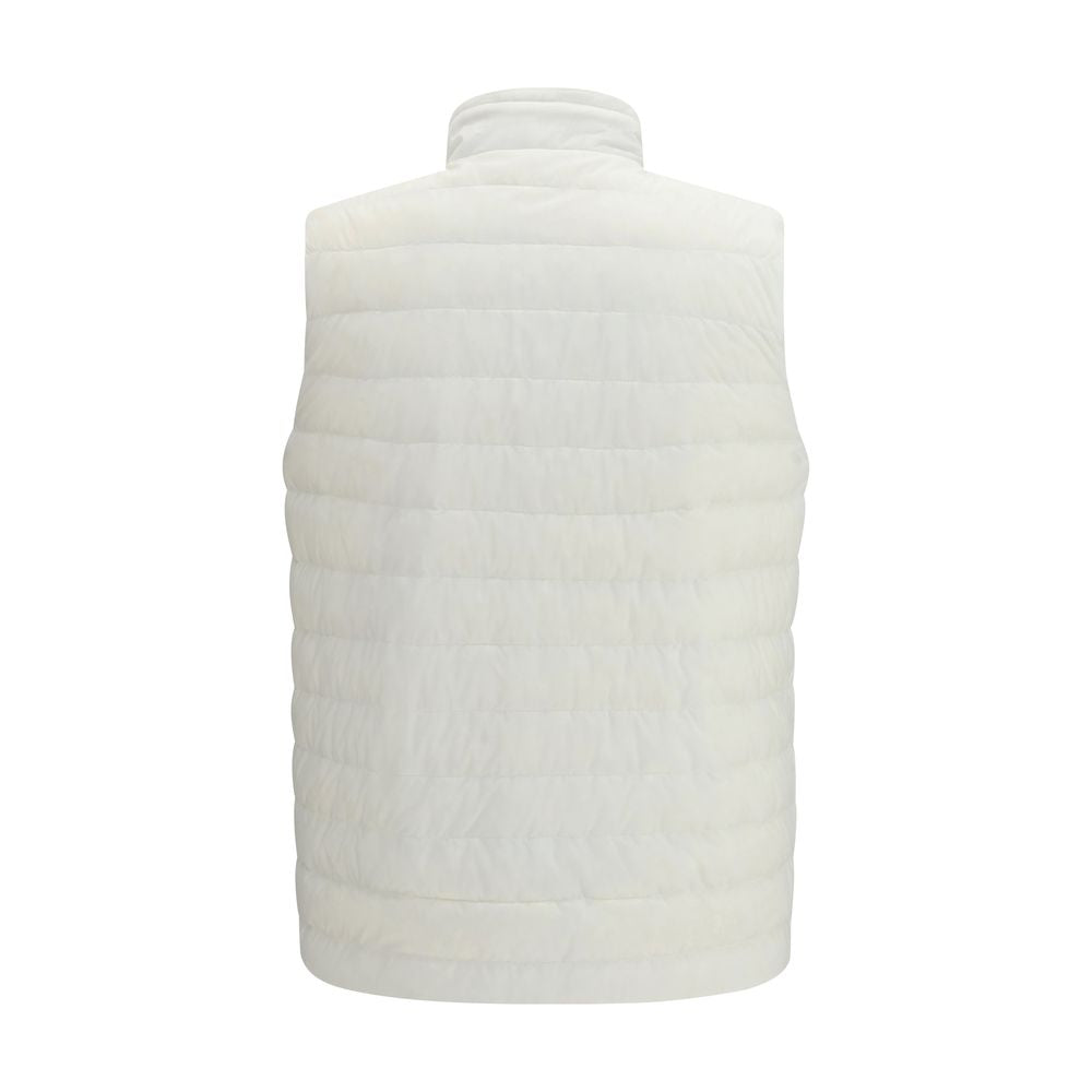 White Polyamide Sleeveless Jacket