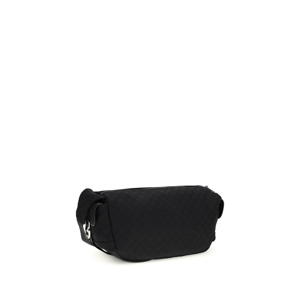 Black Polyester Shoulder Bag