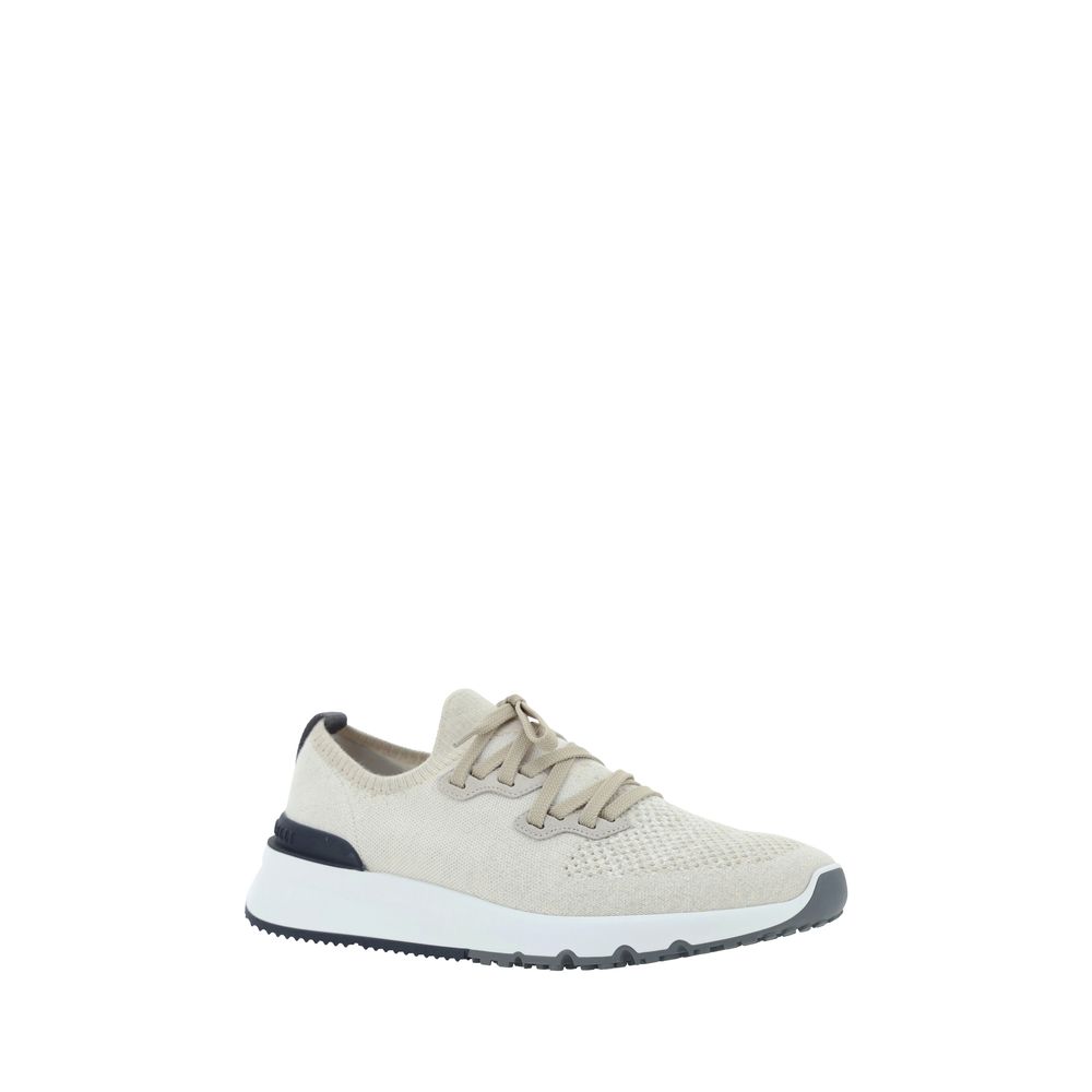 White Cotton Athletic Sneakers