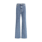 Blue Cotton High-Waisted Jean