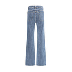 Blue Cotton High-Waisted Jean