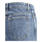 Blue Cotton High-Waisted Jean
