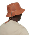 Brown Calfskin Bucket Hat