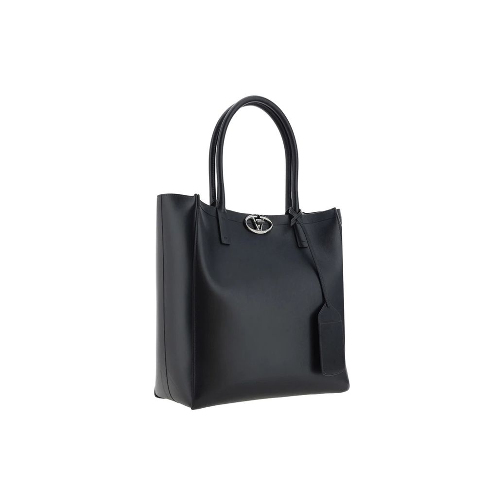 Black Calfskin Tote Bag