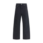 Black Cotton Straight-Leg Jeans
