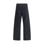 Black Cotton Straight-Leg Jeans