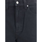 Black Cotton Straight-Leg Jeans