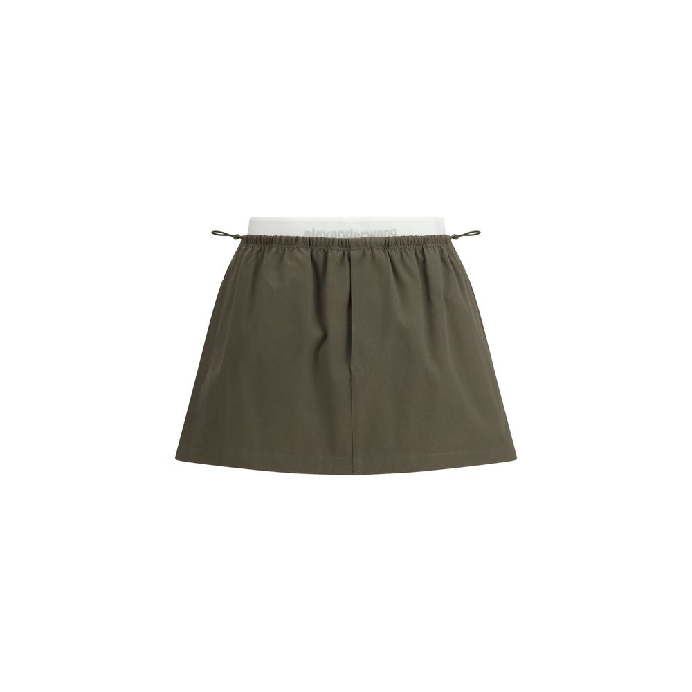 Bicolor Cotton Mini Skirt
