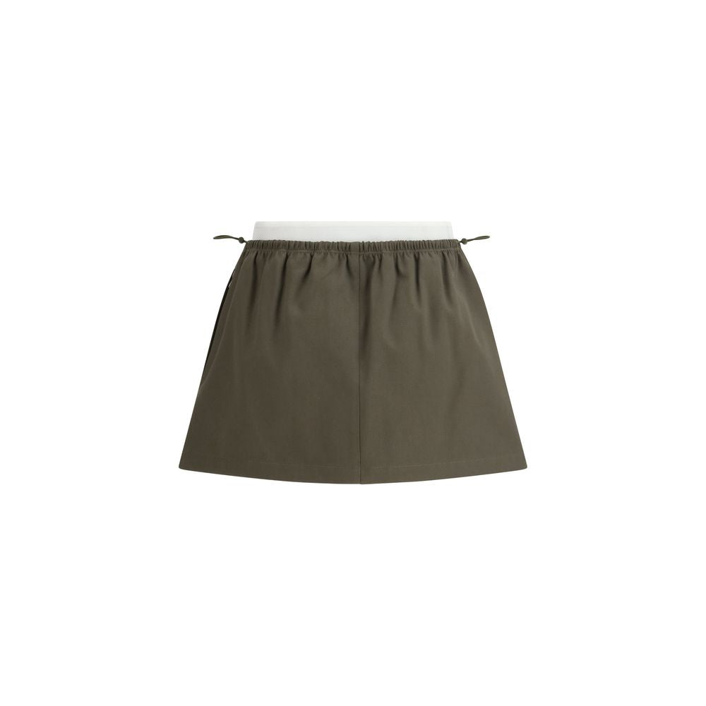 Bicolor Cotton Mini Skirt
