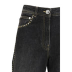 Black Cotton Straight-Leg Jeans