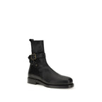 Black Calf Leather Bos Taurus Ankle Boots